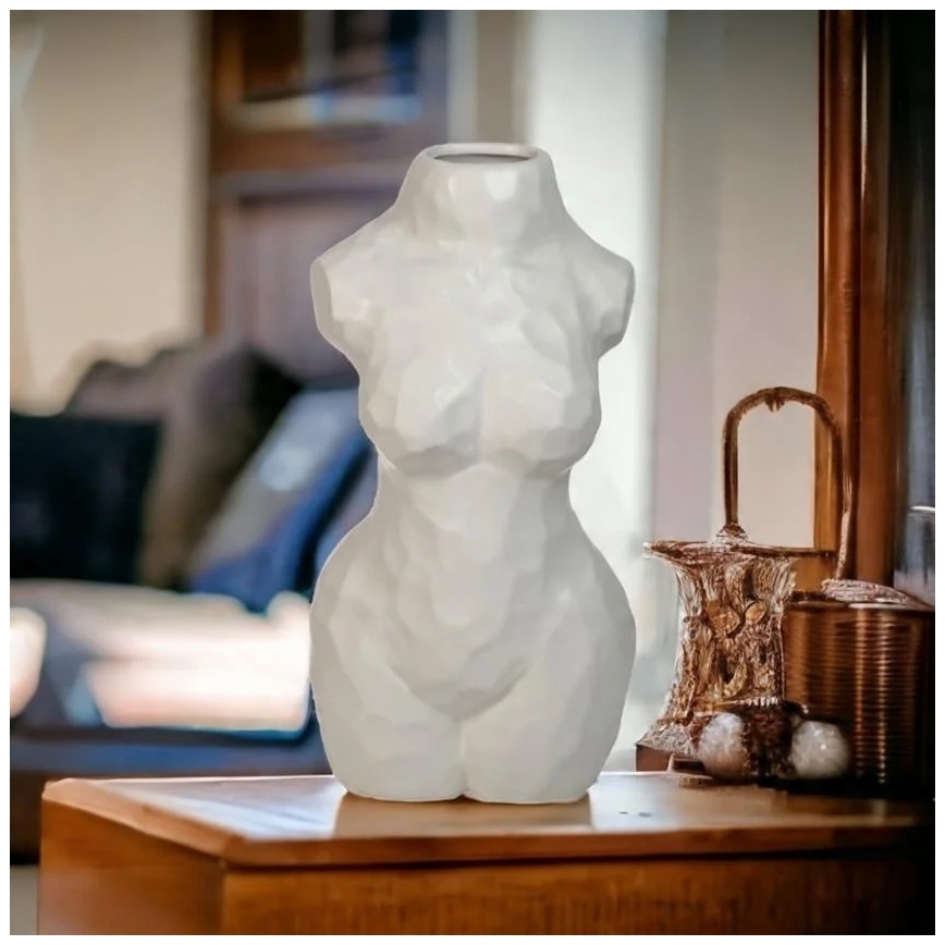 Bela keramična vaza, 30 cm