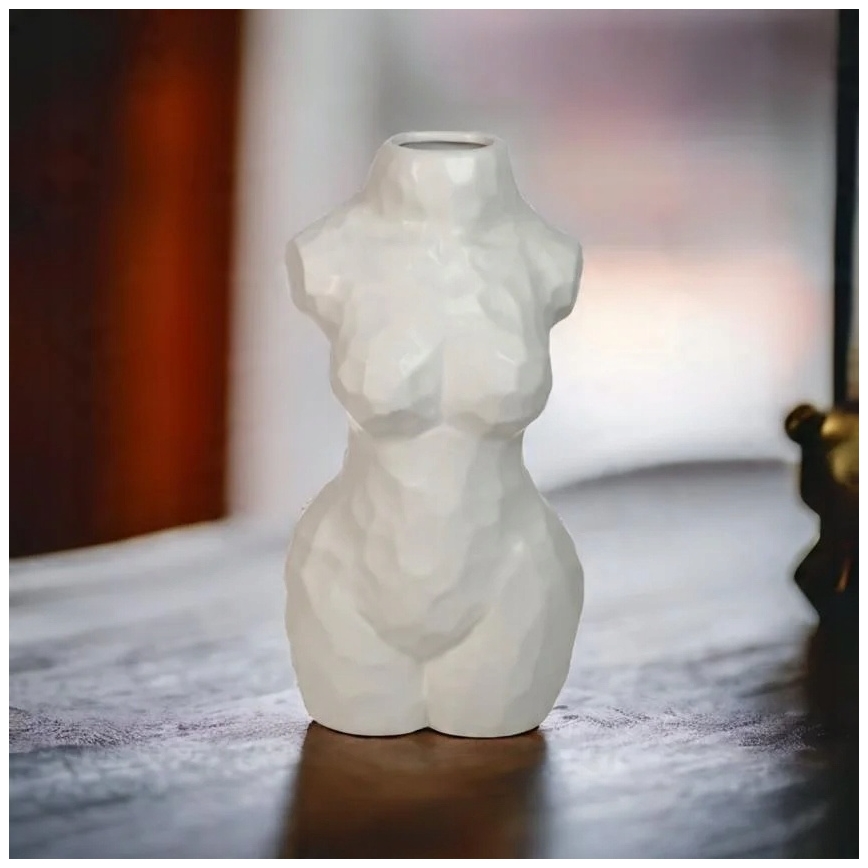 Bela keramična vaza, 30 cm