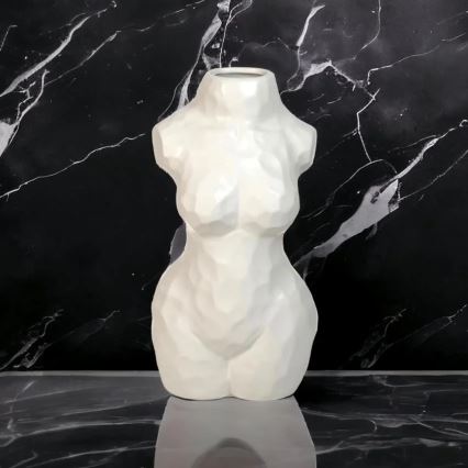 Bela keramična vaza, 30 cm