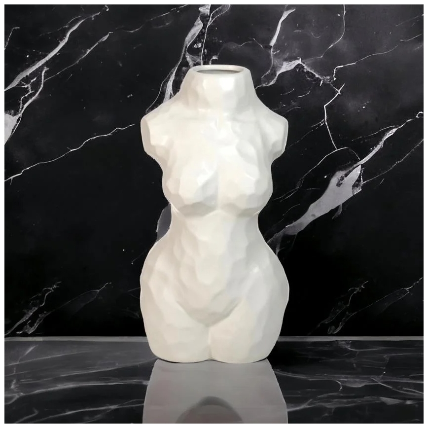 Bela keramična vaza, 30 cm
