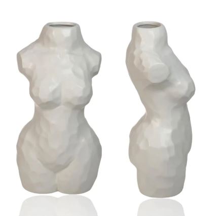 Bela keramična vaza, 30 cm