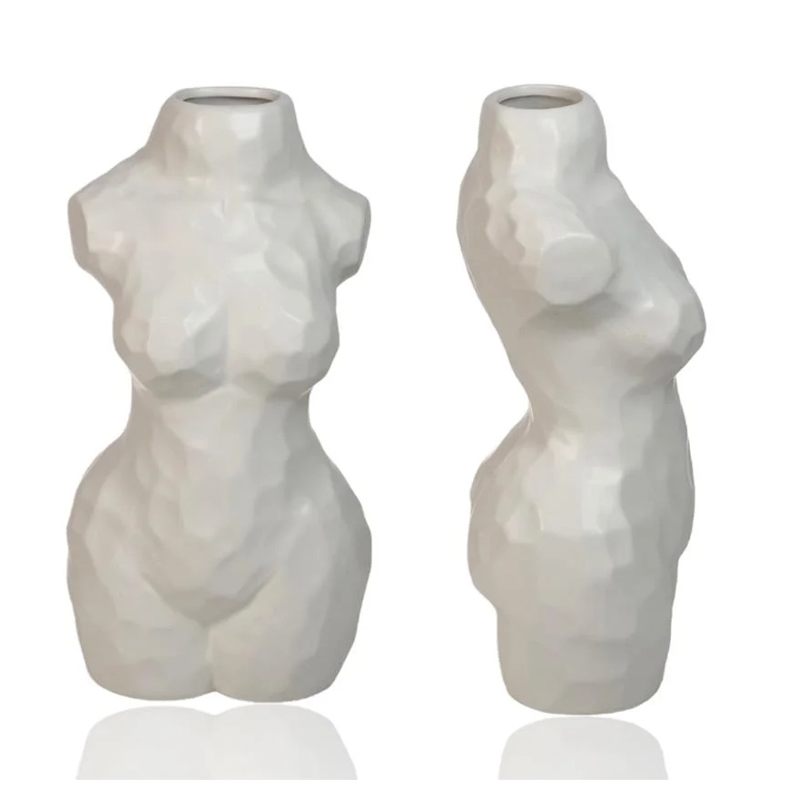 Bela keramična vaza, 30 cm
