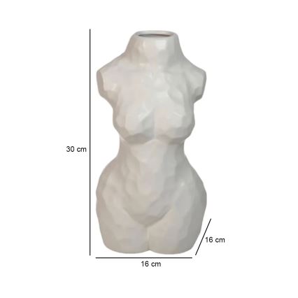 Bela keramična vaza, 30 cm
