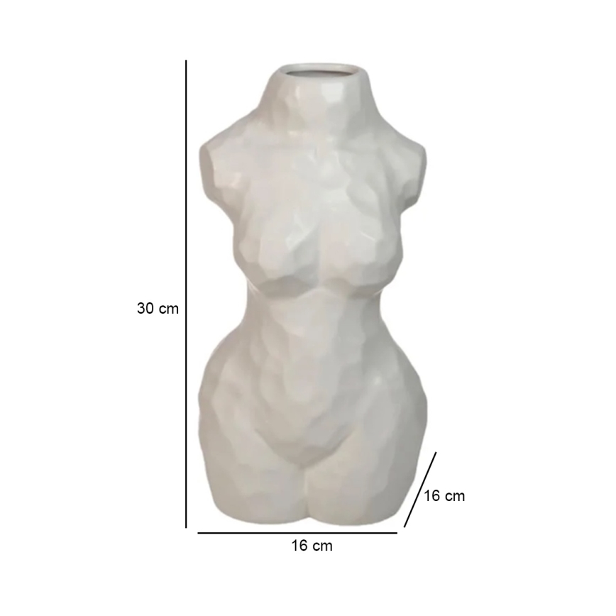 Bela keramična vaza, 30 cm