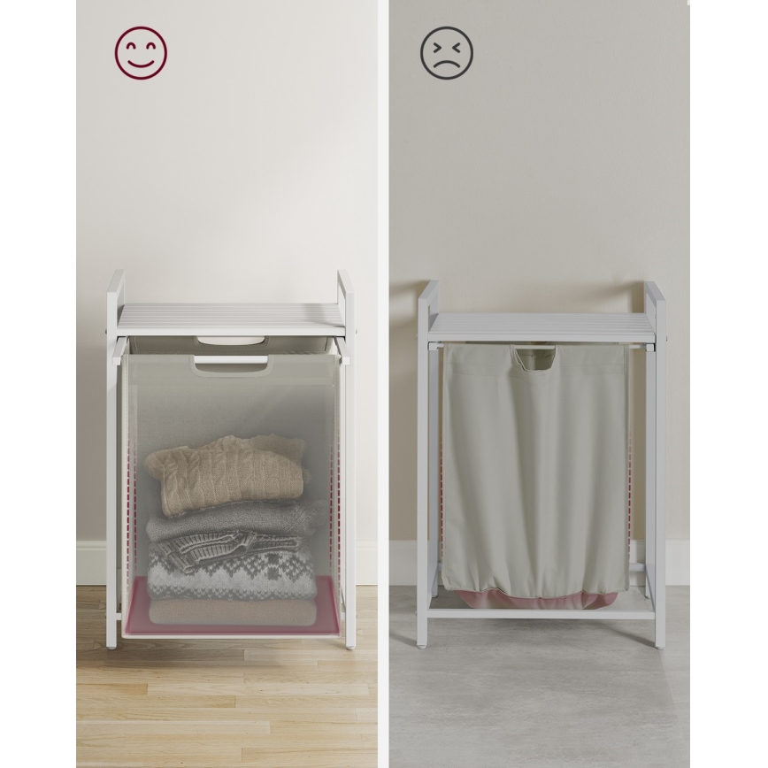 Beli koš za perilo REX