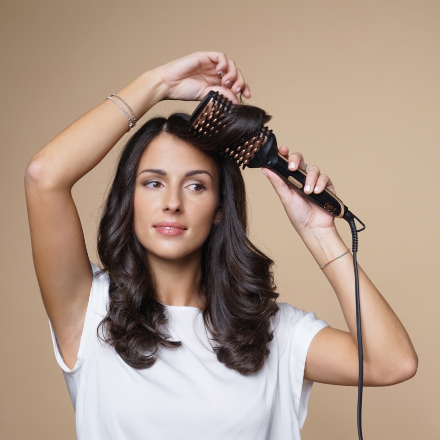 Bellissima 11879 - Toplotna krtača za lase MAGIC SHINY BRUSH 73W/230V rožnato zlata