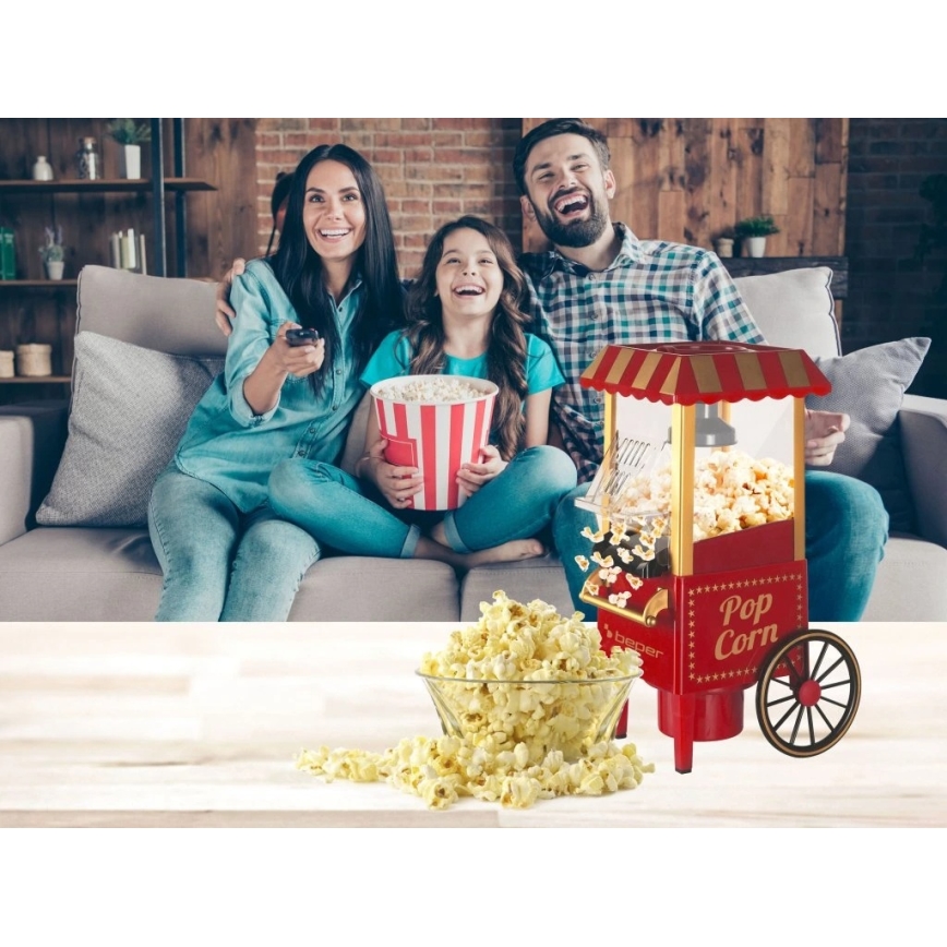 Beper - Aparat za kokice 1200W/230V rdeč