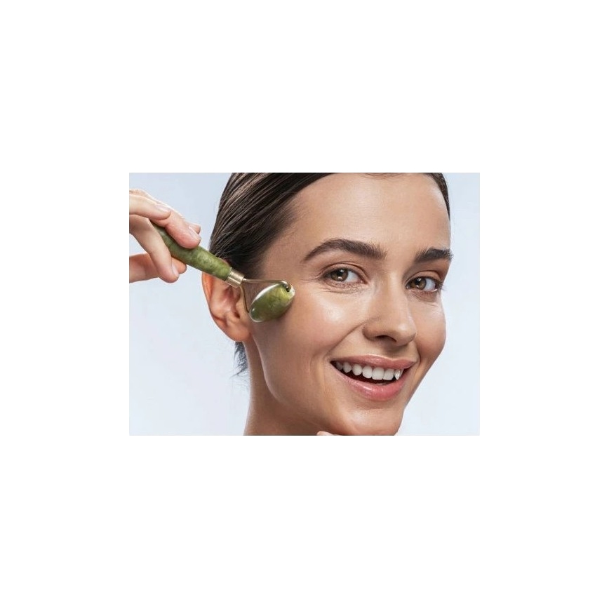 Beper - Masažni valjček in kamen Gua Sha iz nefrita