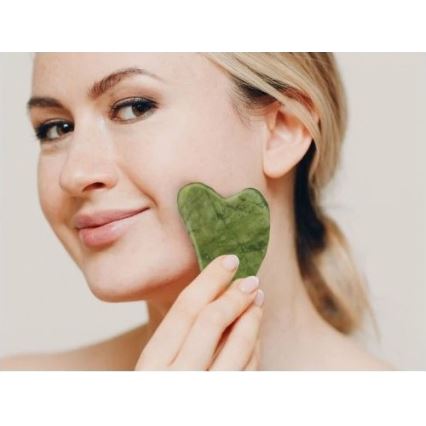 Beper - Masažni valjček in kamen Gua Sha iz nefrita