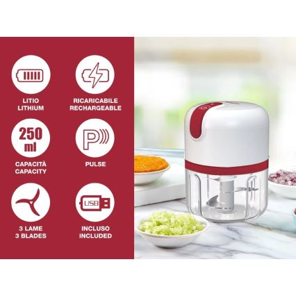 Beper - Polnilni sesekljalnik 30W/5V 1500 mAh 250 ml