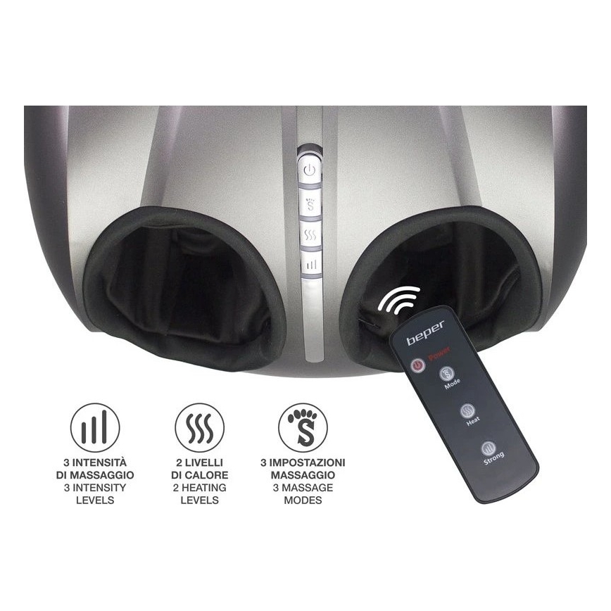 Beper - Shiatsu masažna naprava za stopala 36W/230V + daljinski upravljalnik