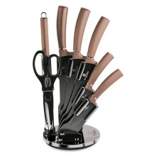 BerlingerHaus - Set nožev iz nerjavečega jekla na stojalu 8 kom. rosegold/črna