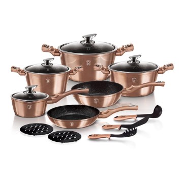 BerlingerHaus - Set posode marmor 15 kom. rosegold