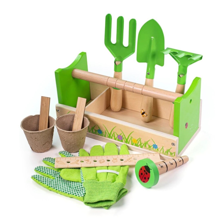Bigjigs Toys - Set za vrtnarjenje v zaboju