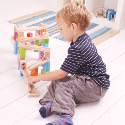 Bigjigs Toys - Wooden marmor run barven