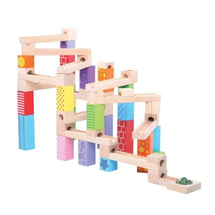 Bigjigs Toys - Wooden marmor run barven