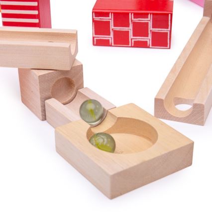 Bigjigs Toys - Wooden marmor run barven