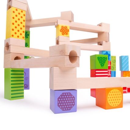 Bigjigs Toys - Wooden marmor run barven