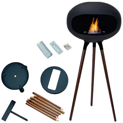 BIO kamin TOKIO 45x100 cm 2 kW črna