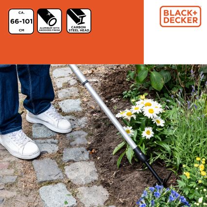 BLACK+DECKER - Vrtna motika s trikrakim rahljalnikom zemlje 66-101 cm