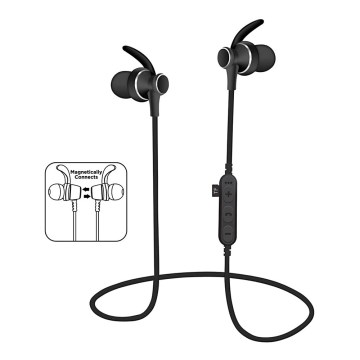 Bluetooth slušalke z mikrofonom in predvajalnikom MicroSD, 80 mAh, črne barve