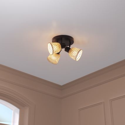 Бодове світло Atmosphera LIO 3xE27/25W/230V з бамбука