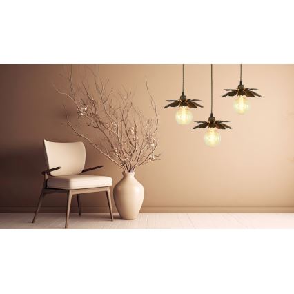 Bohemia-Design - Lestenec na kabelu 1xE27/60W/230V bronast