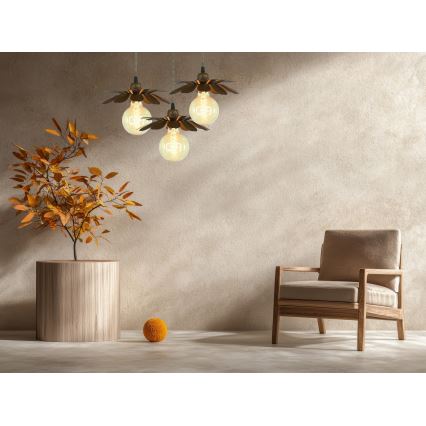 Bohemia-Design - Lestenec na kabelu 1xE27/60W/230V bronast