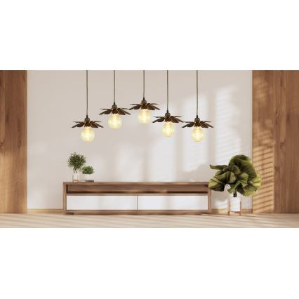 Bohemia-Design - Lestenec na kabelu 1xE27/60W/230V bronast