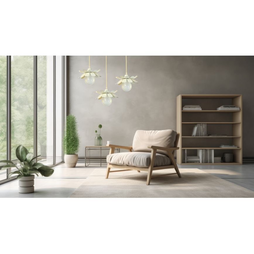 Bohemia-Design - Lestenec na kablu 1xE27/60W/230V v kremni barvi