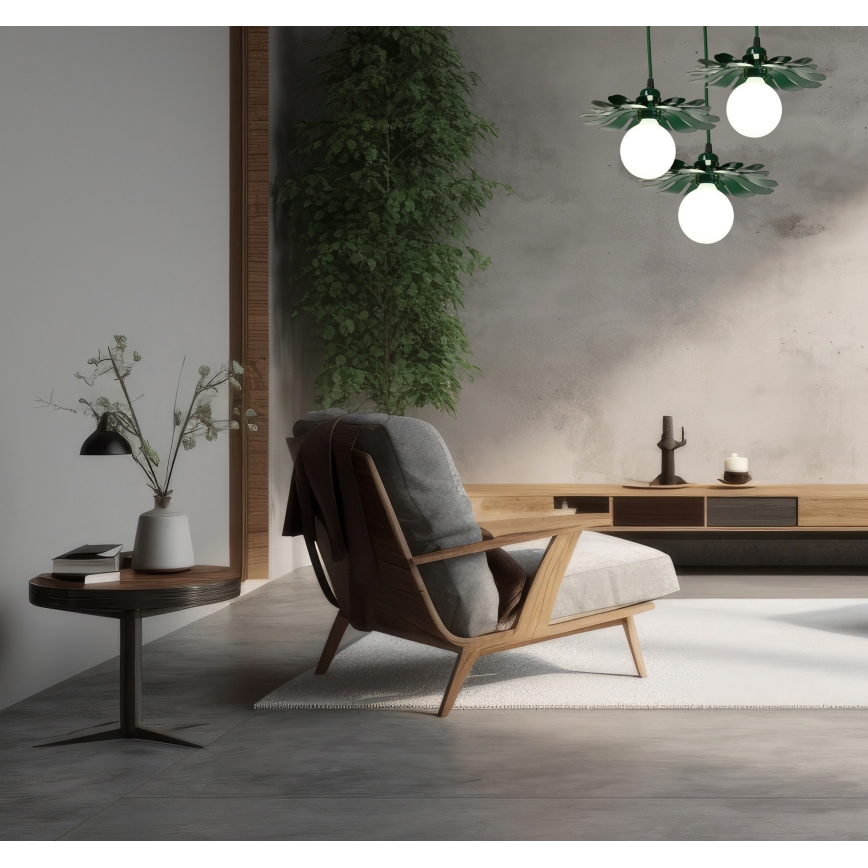 Bohemia-Design - Lestenec na vrvici 1xE27/60W/230V zelen