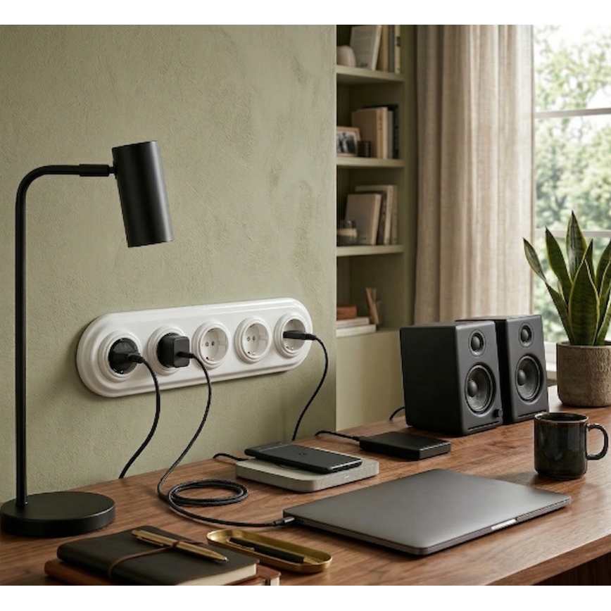 Bohemia-Design - porcelanast retro okvir za pet fotografij, bel