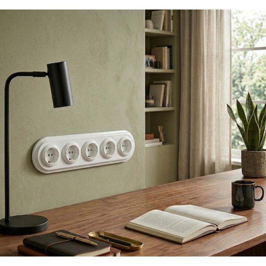 Bohemia-Design - porcelanast retro okvir za pet fotografij, bel