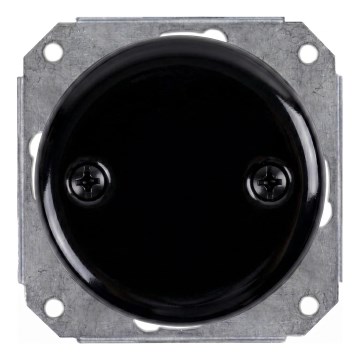 Bohemia-Design - Porcelanast retro pokrov za elektroinštalacijo, črn