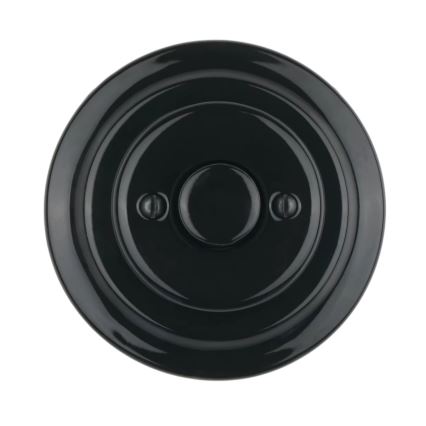 Bohemia-Design - porcelanast retro rotacijski zatemnjevalnik z okvirjem 250V/10A, črna