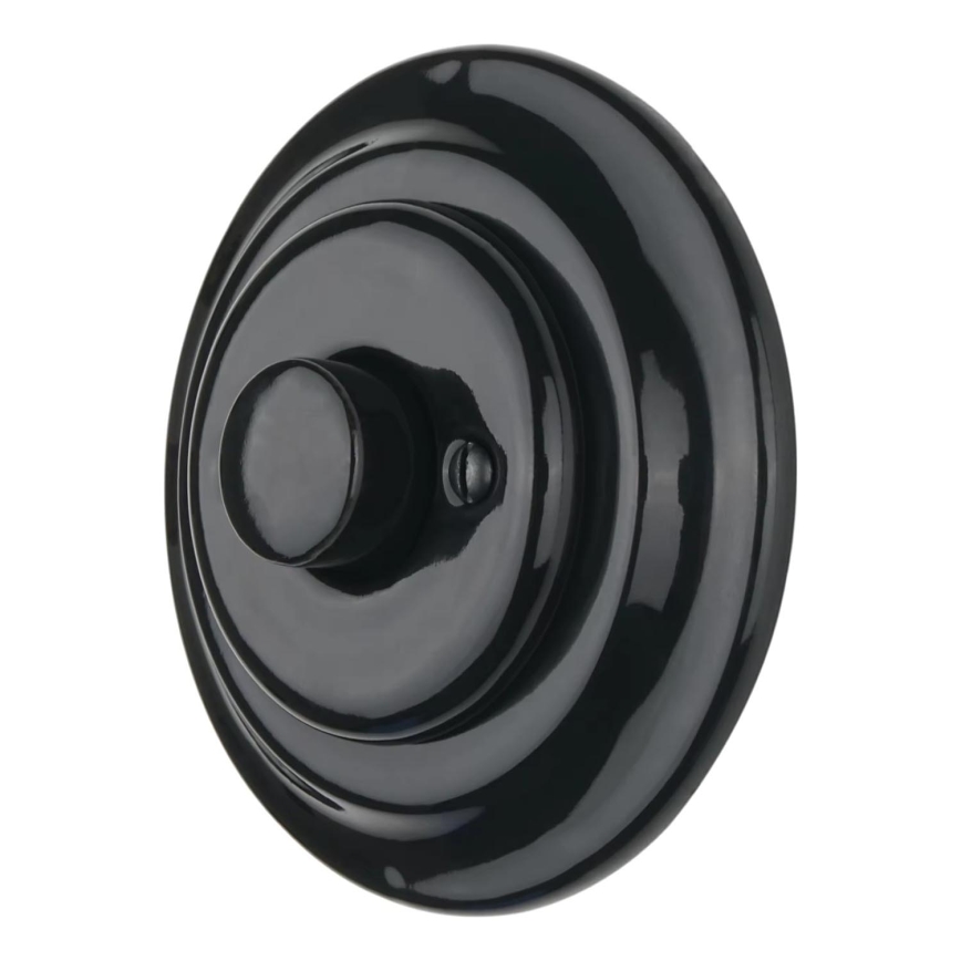 Bohemia-Design - Porcelanast retro rotacijski zatemnjevalnik z okvirjem 250V/10A črne barve