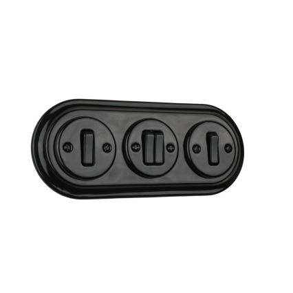 Bohemia-Design - Porcelanast retro trojni okvir, črn