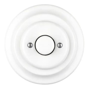 Bohemia-Design - Porcelanast retro vrtljiv zatemnjevalnik z okvirjem 250V/10A, bel