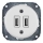 Bohemia-Design - Porcelanasta retro USB napajalna vtičnica brez okvirja 2x USB-A bela