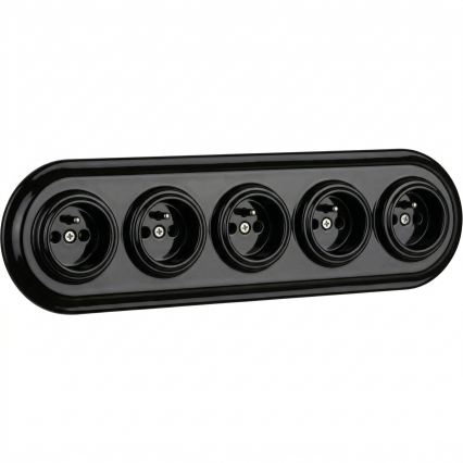 Bohemia-Design - Retro okvir iz porcelana za 5 fotografij, črn