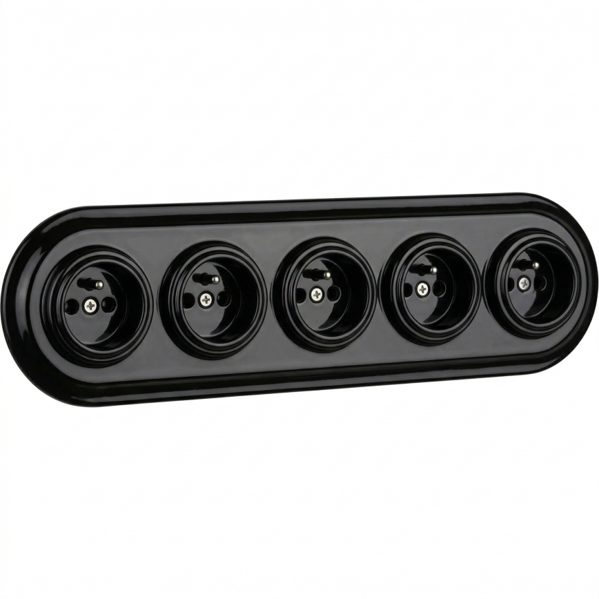 Bohemia-Design - Retro okvir iz porcelana za 5 fotografij, črn