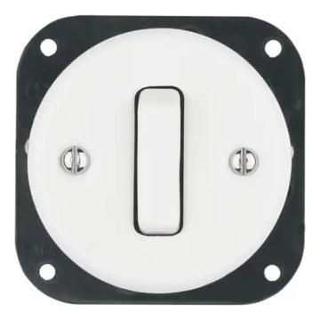 Bohemia-Design - Retro porcelansko enojno stikalo brez okvirja št. 6 belo