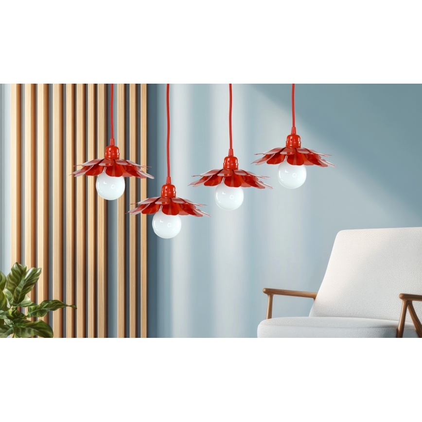 Bohemia-Design - Viseča svetilka na kablu 1xE27/60W/230V rdeča