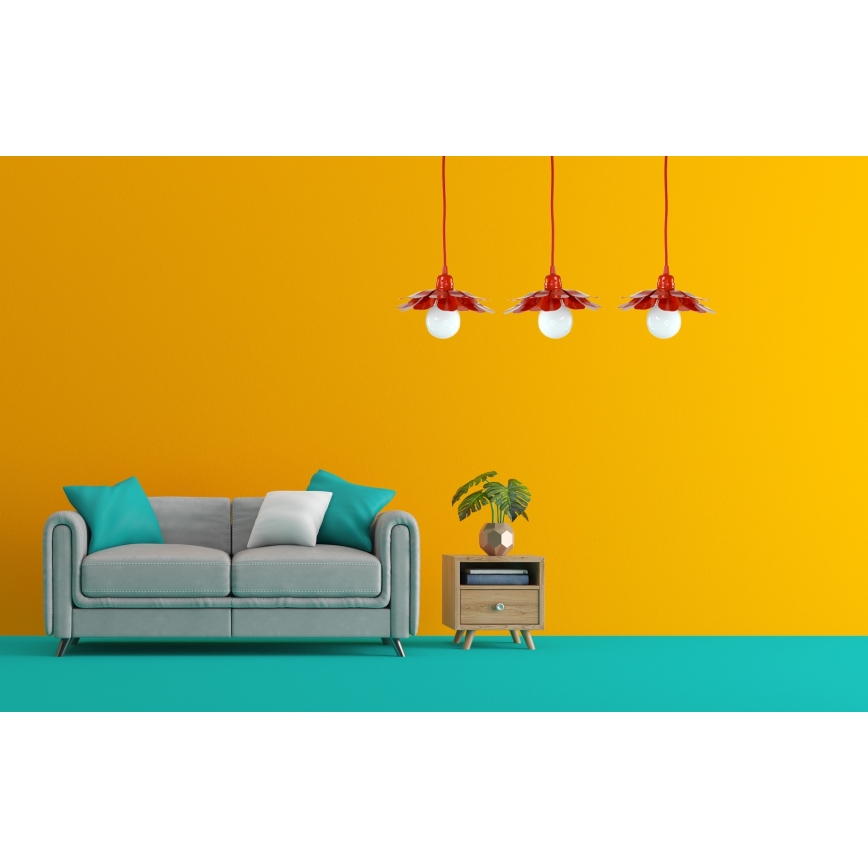 Bohemia-Design - Viseča svetilka na kablu 1xE27/60W/230V rdeča