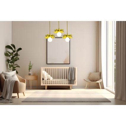 Bohemia-Design - Viseča svetilka na kablu 1xE27/60W/230V rumena