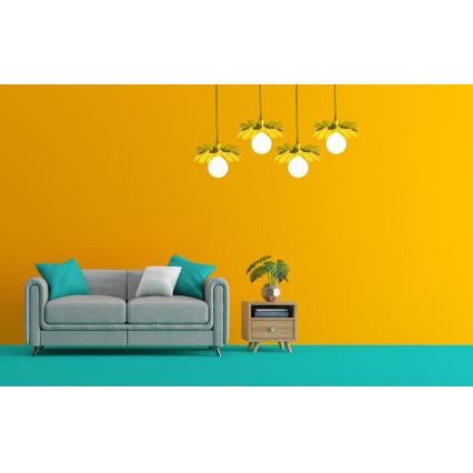 Bohemia-Design - Viseča svetilka na kablu 1xE27/60W/230V rumena