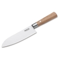 Böker - Damaskovski kuhinjski nož santoku DAMAST OLIVE 17,2 cm oljčni les