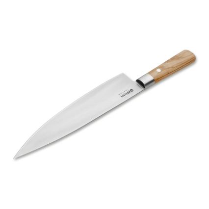 Böker - damastni kuhinjski nož DAMAST OLIVE 21,2 cm, ročaj iz olivnega lesa