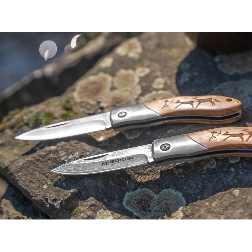 Böker - Žepni nož iz damaščanskega jekla Magnum Caveman 19,4 cm