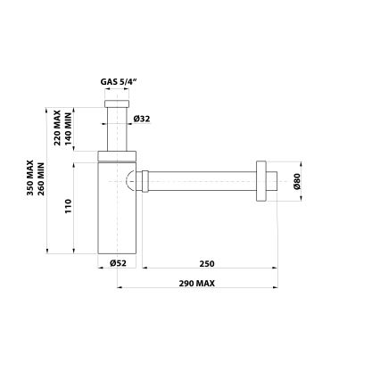 Bonomini - umivalni sifon KING, sijajni krom